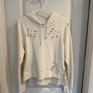 Spiritual Gangster Off-White Distressed Hoodie